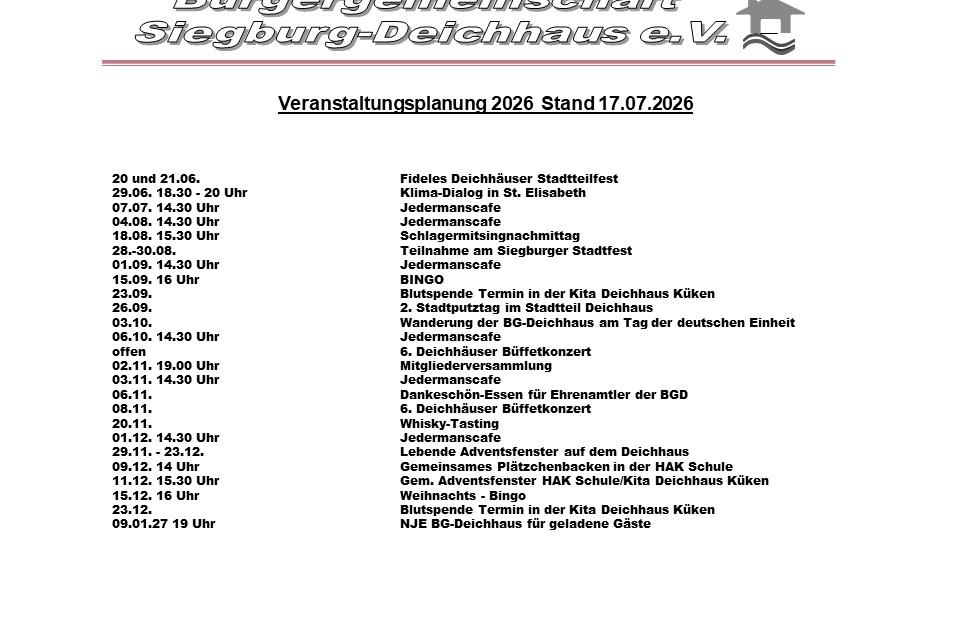 Veranstaltungsplan BGD